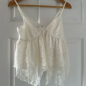 White Lace Babydoll Tank Top